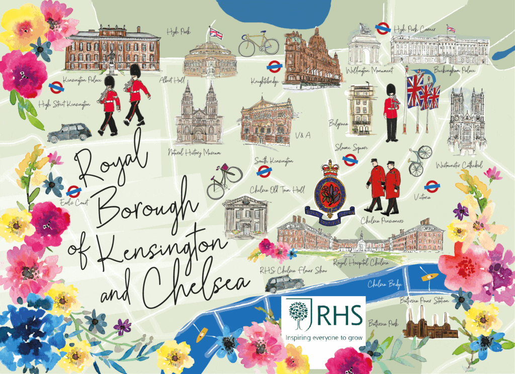 Royal Borough of Kensington & Chelsea Postcard Commissioned Illustrator by
