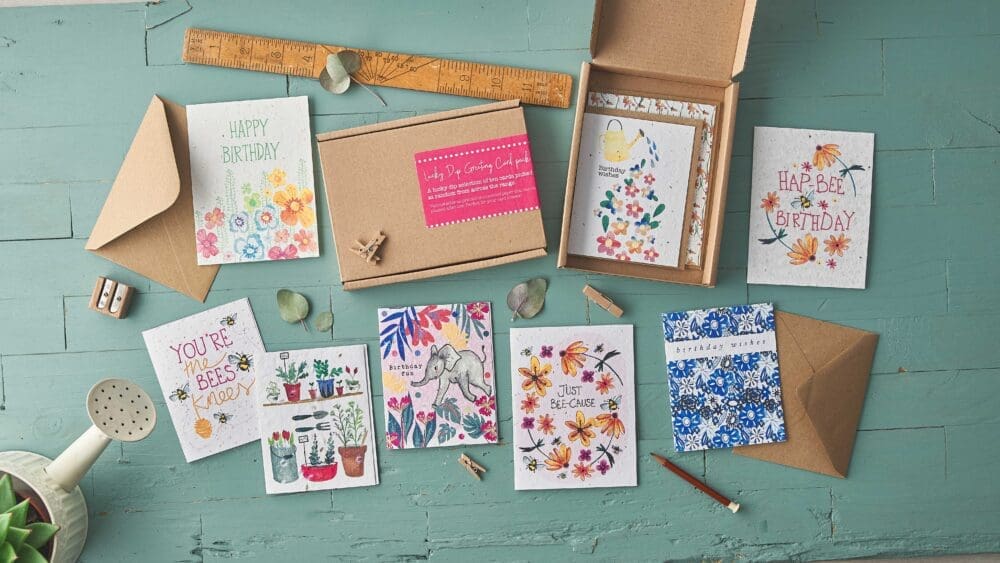 Lucky dip bundle of 10 cards - Eco friendly greetings cards | Hannah ...
